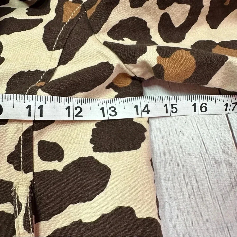 gymboree 2013 animal print leopard lined trench coat sz small 5-6 missing belt